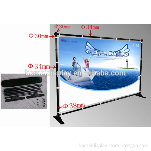 Stable jumbo backdrop banner stand and telescopic banner stand
